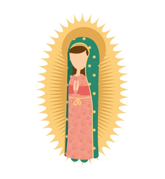 Virgin mary cute icon — Stock Vector