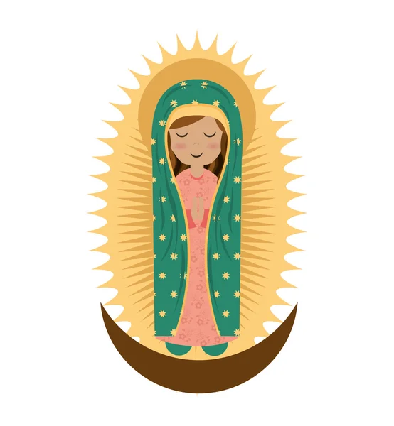 Jungfrau Mary süße Ikone — Stockvektor
