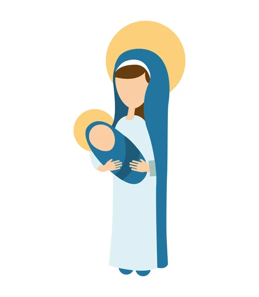 Schattige icoon van de Maagd Maria — Stockvector