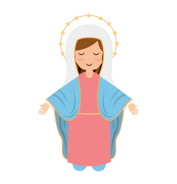 Szűz Mária aranyos ikon — Stock Vector