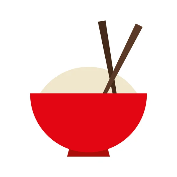 Plato arroz comida japonesa icono — Archivo Imágenes Vectoriales