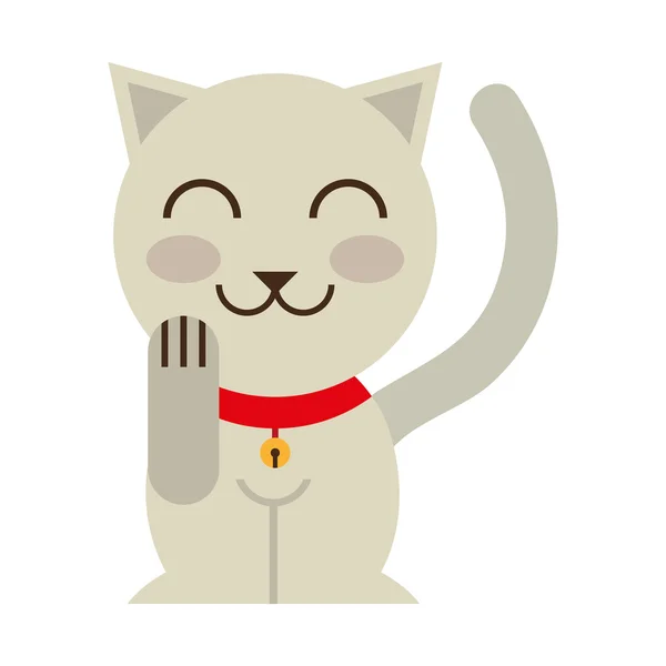 Katt lycka kultur asiatiska ikonen — Stock vektor