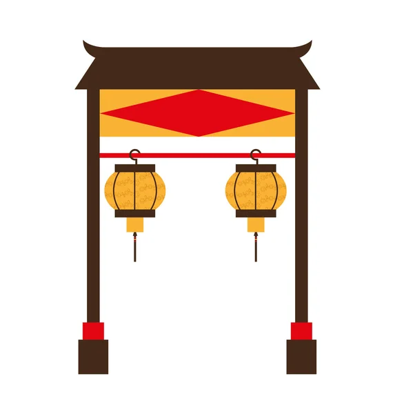 Portal culture japanese icon — Stock Vector