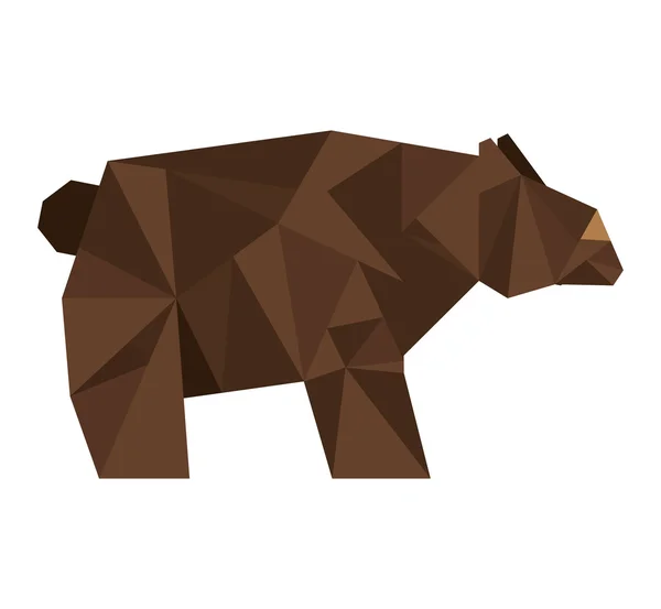 Bear silhouette low poly icon — Stock Vector