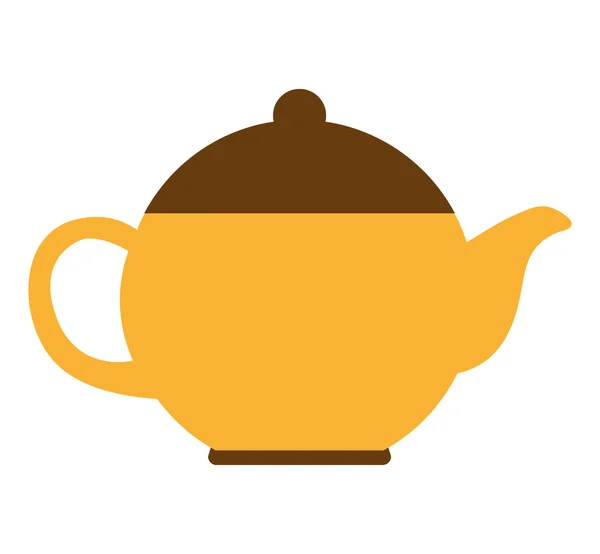 Teapot kitchen isolated icon — Stock Vector