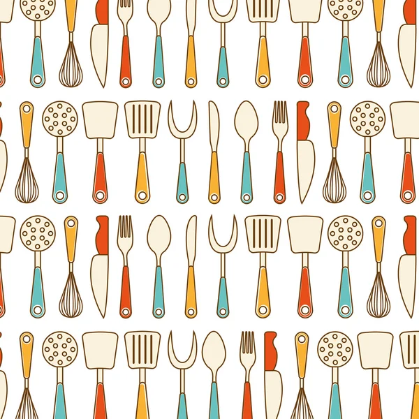 Ensemble de cuisine couverts outils icône — Image vectorielle