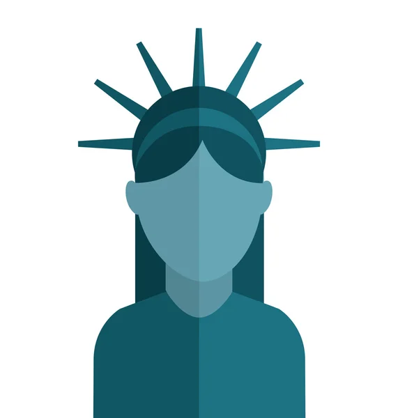 Estatua de libertad icono aislado — Vector de stock