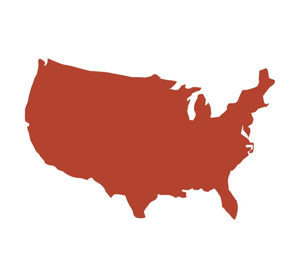 Karte USA Silhouette Symbol — Stockvektor