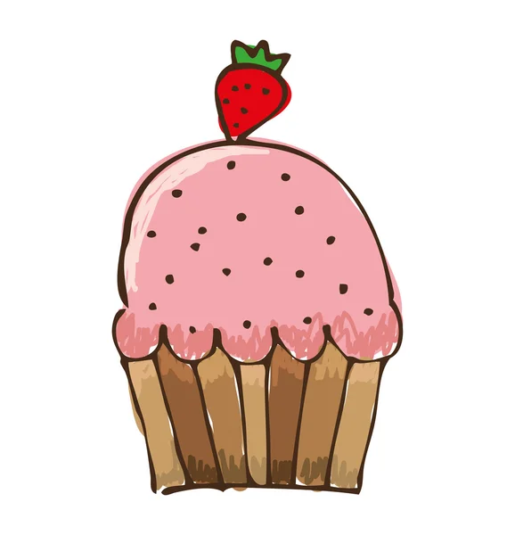 Heerlijke cupcake silhouet pictogram — Stockvector