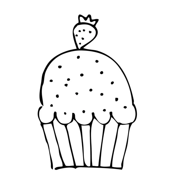 Вкусный силуэт кекса икона — стоковый вектор