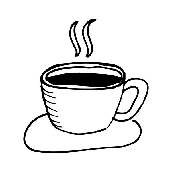 Delicious coffee silhouette icon — Stock Vector
