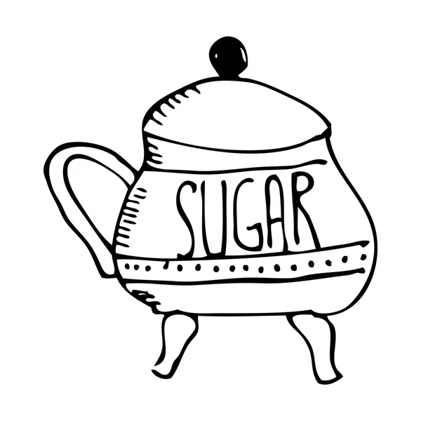 Sugar pot isolated icon — Stock Vector