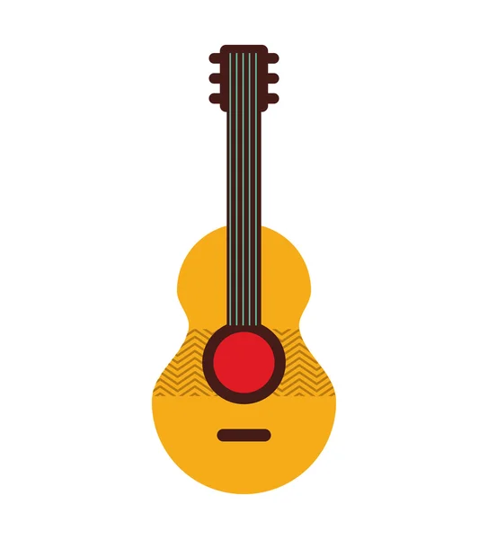 Acoustic guitar isolated icon — Stock Vector