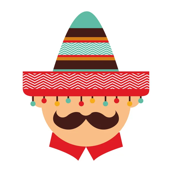 Hombre mexicano icono de carácter — Vector de stock