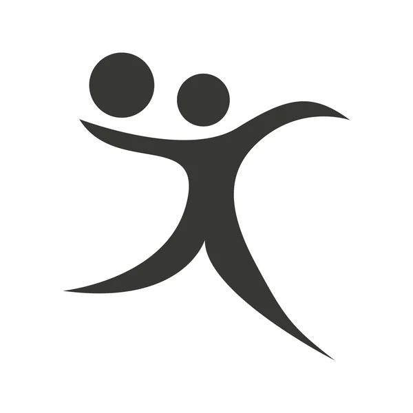 Figuur atleet silhouet pictogram — Stockvector