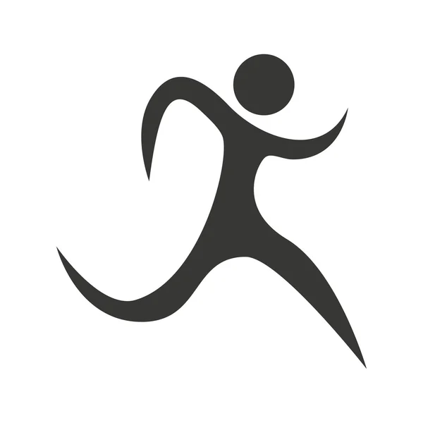 Figuur atleet silhouet pictogram — Stockvector