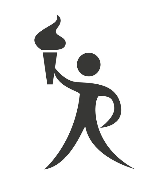 Figura atleta icona silhouette — Vettoriale Stock