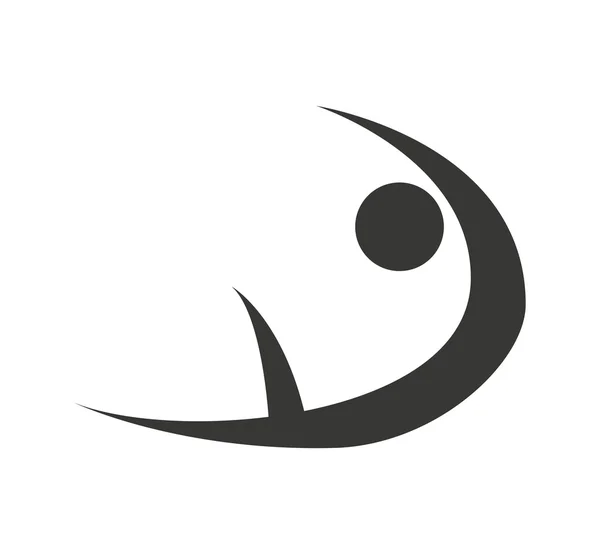 Figuur atleet silhouet pictogram — Stockvector
