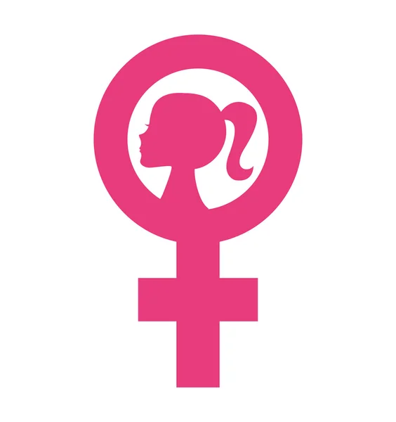 Mujer símbolo femenino silueta icono — Vector de stock