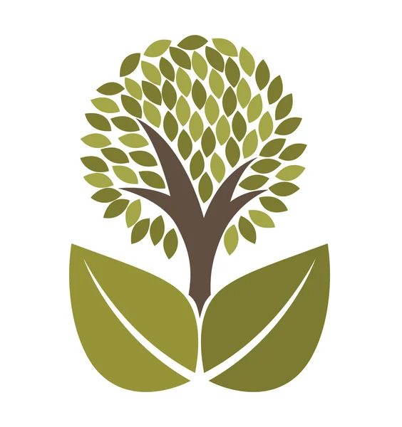 Tree ecology symbol icon — Stock Vector