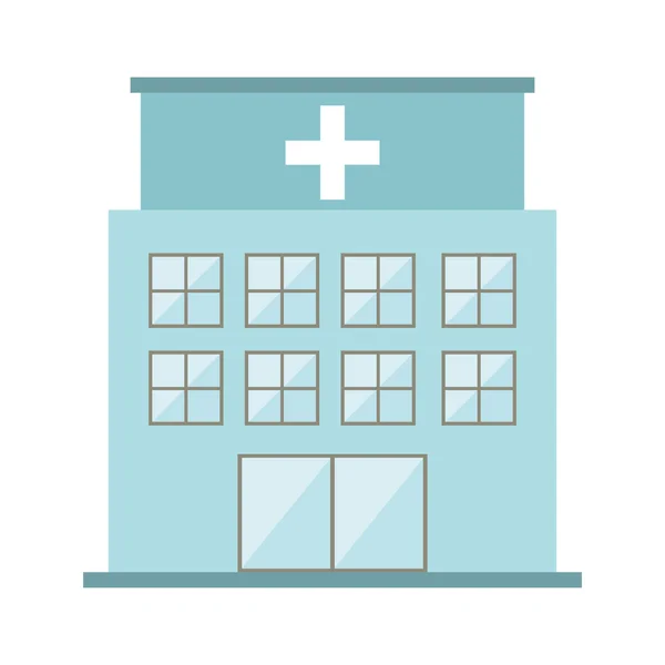 Edificio del hospital icono aislado — Vector de stock