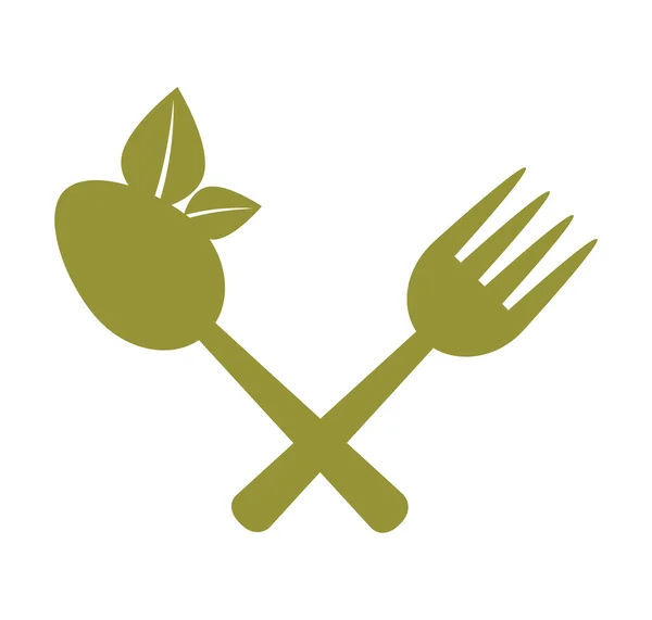 Hojas menú de comida saludable icono — Vector de stock