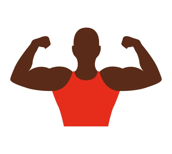 Sterke man Afrikaans bodybuilder pictogram — Stockvector