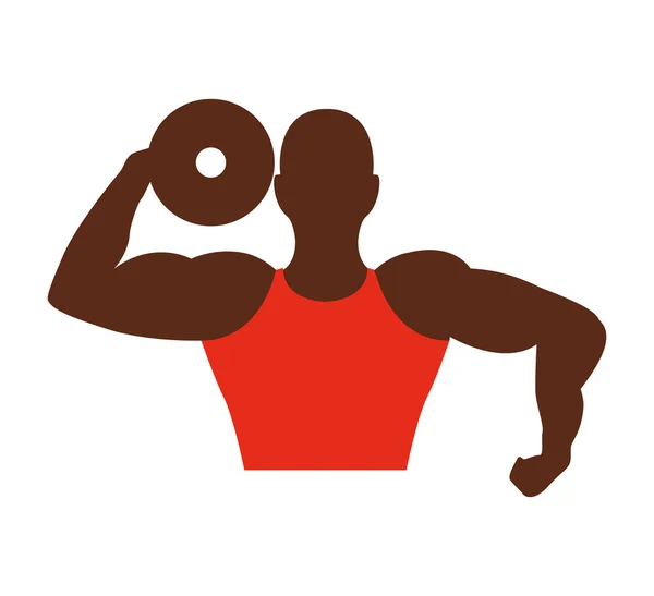 Sterke man Afrikaans bodybuilder pictogram — Stockvector