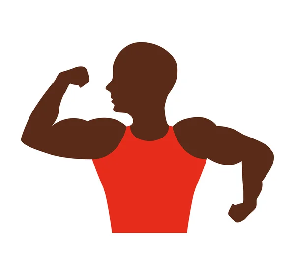 Sterke man Afrikaans bodybuilder pictogram — Stockvector