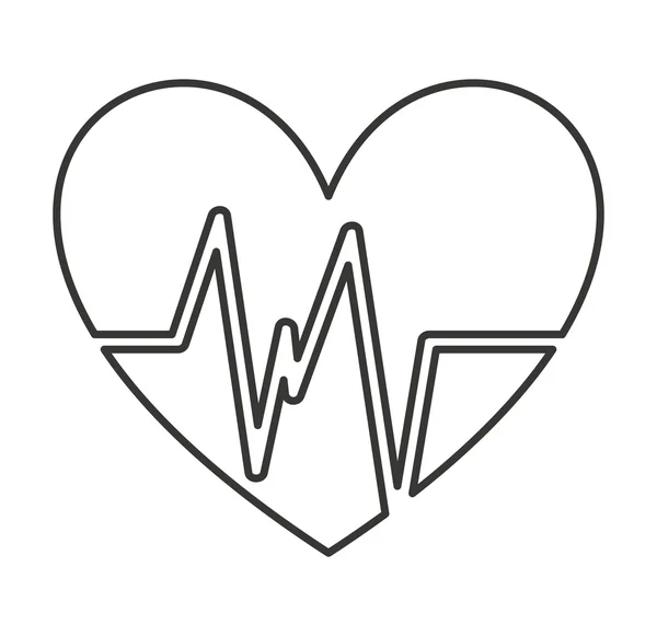 Heart cardio pulse icon — Stock Vector