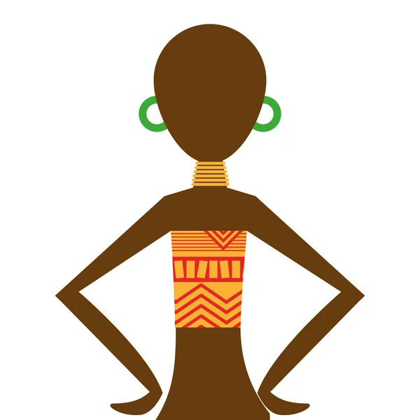 African woman figure icon — Stock Vector
