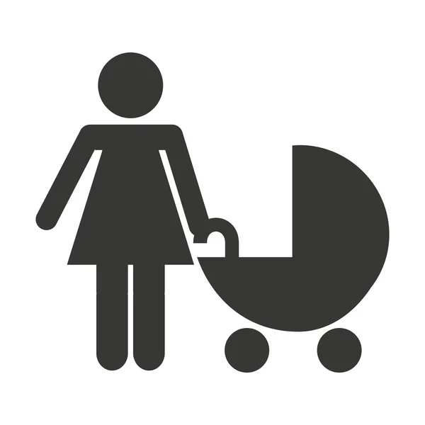 Mother silhouette figure isolated icon — Stock Vector