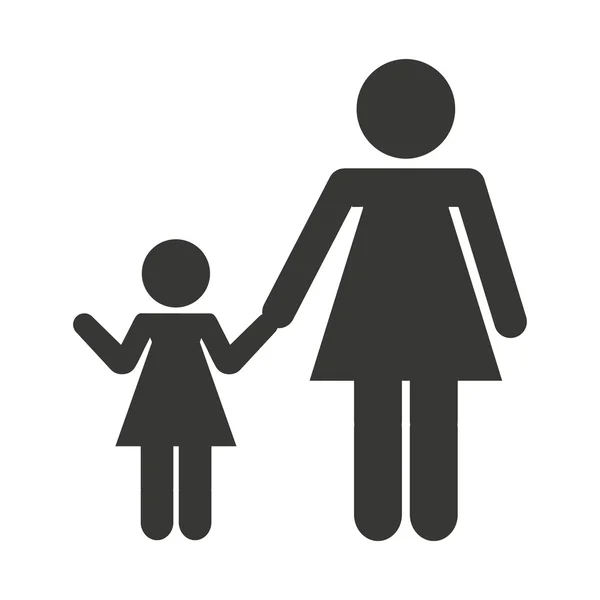 Mother silhouette figure isolated icon — Stock Vector