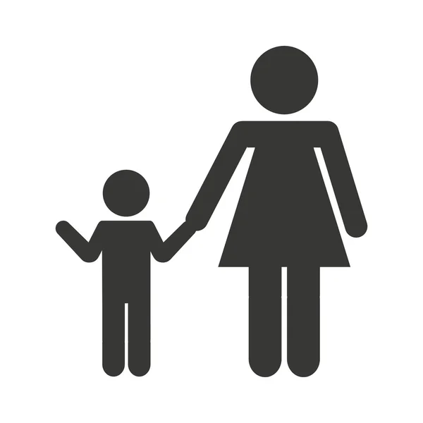 Moeder silhouet figuur geïsoleerde pictogram — Stockvector