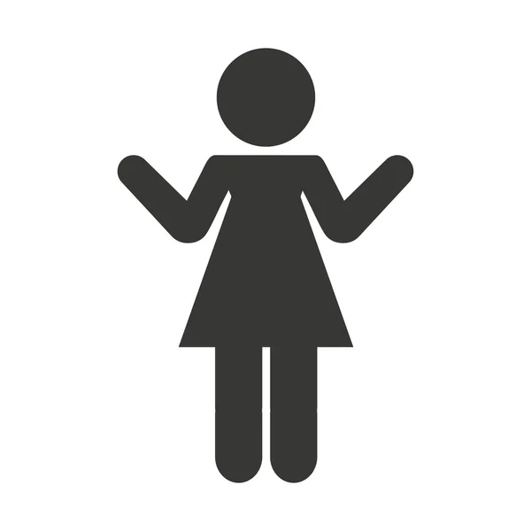Kvinna kvinnliga siluett isolerade ikonen — Stock vektor