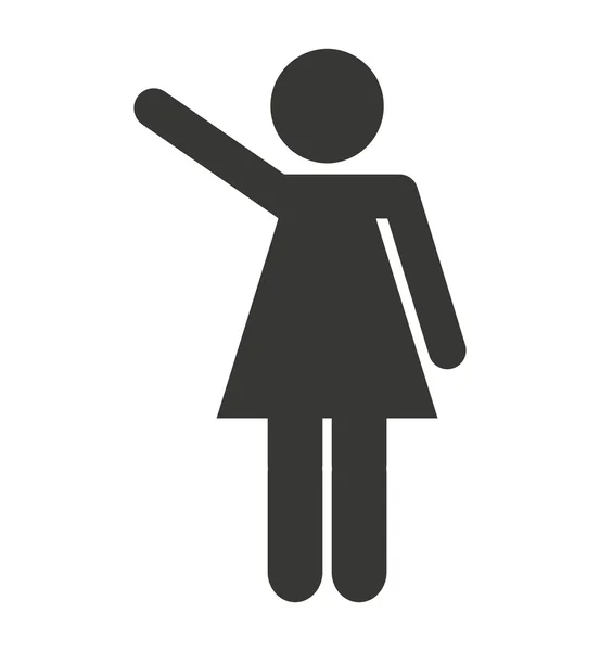 Frau weibliche Silhouette isolierte Ikone — Stockvektor