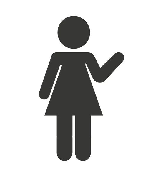 Geïsoleerde pictogram van vrouwelijke silhouet van de vrouw — Stockvector