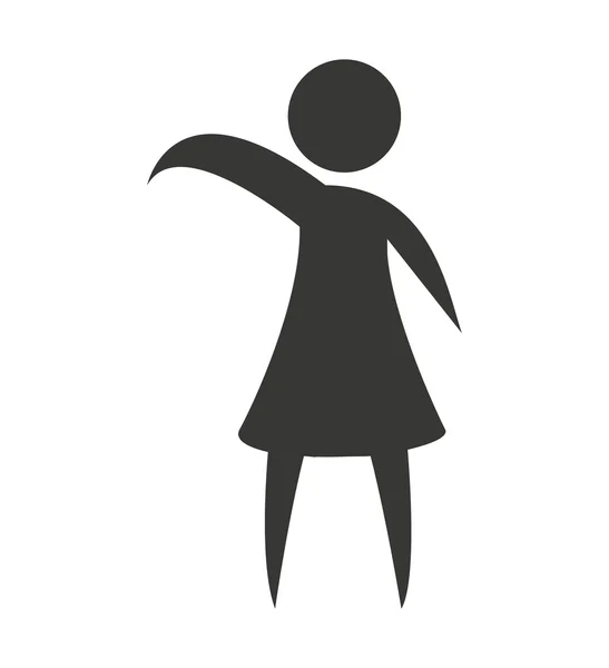 Mulher silhueta feminina ícone isolado — Vetor de Stock