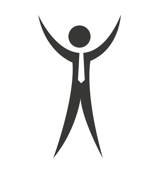 Homme d'affaires silhouette masculine icône isolée — Image vectorielle