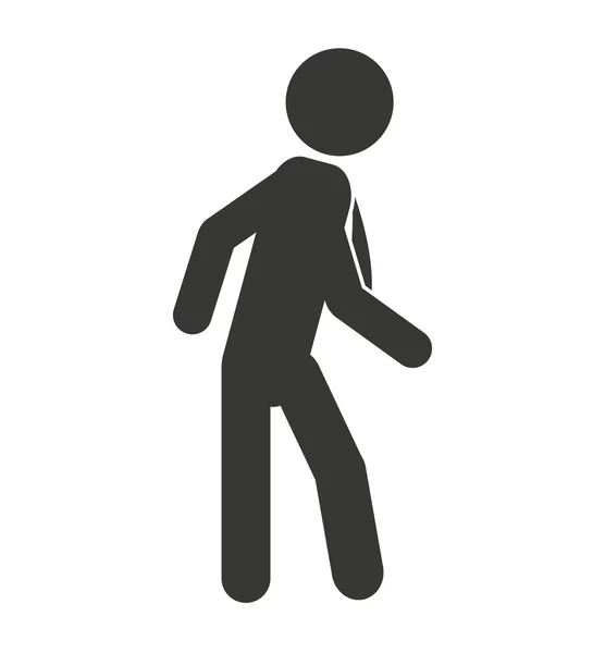 Zakelijke man mannelijke silhouet geïsoleerde pictogram — Stockvector