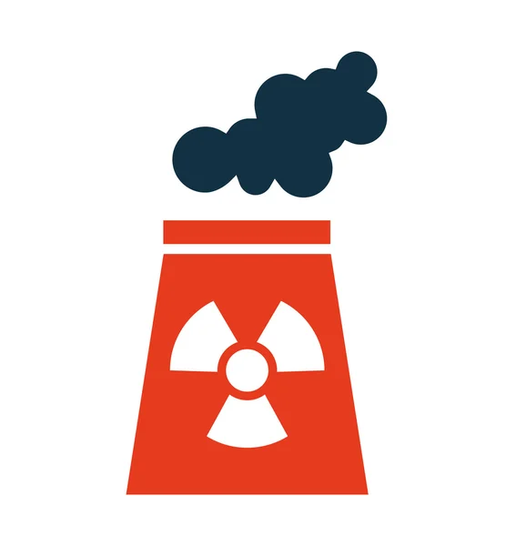 Nuclear plant chimney icon — Stock Vector