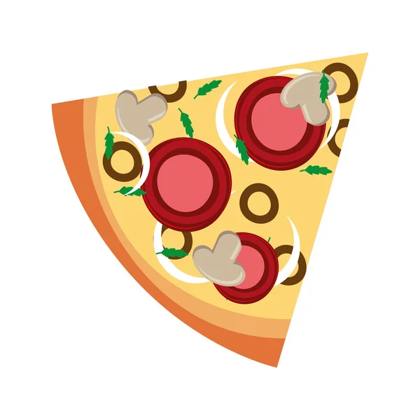 Finom pizza gyorsétterem ikon — Stock Vector