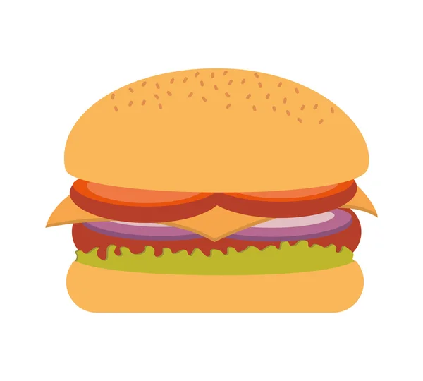Hamburger fast food icône — Image vectorielle