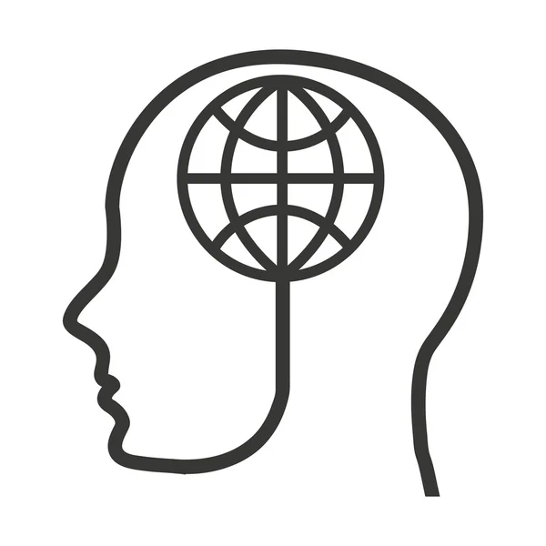 Kopf menschliches Profil Tech-Ikone — Stockvektor