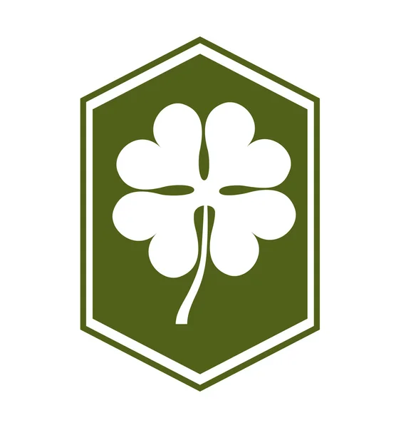 Clover leaf geluk saint patrick pictogram — Stockvector