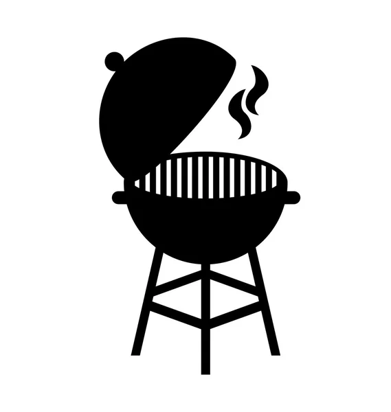 Barbecue warme geïsoleerde silhouet pictogram — Stockvector