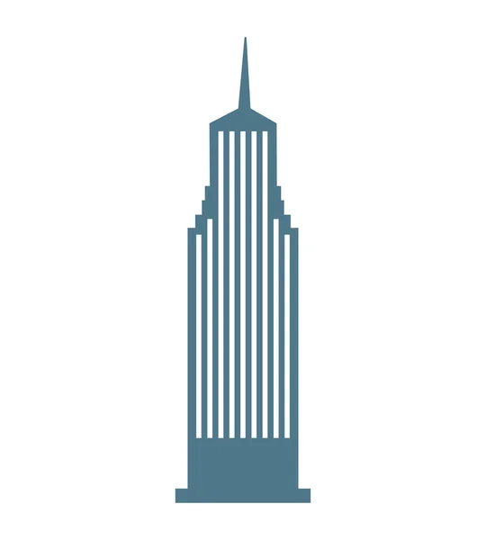 Épület felhőkarcoló építése silhouette ikon — Stock Vector