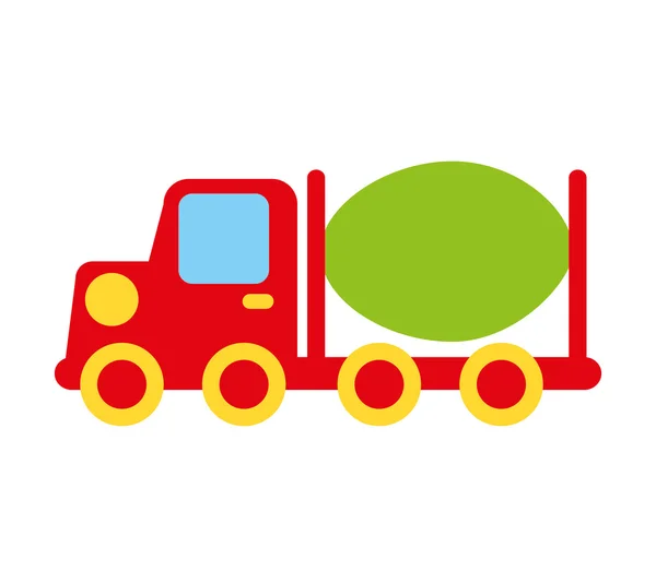 Строительный автомобиль игрушки икона детей — стоковый вектор