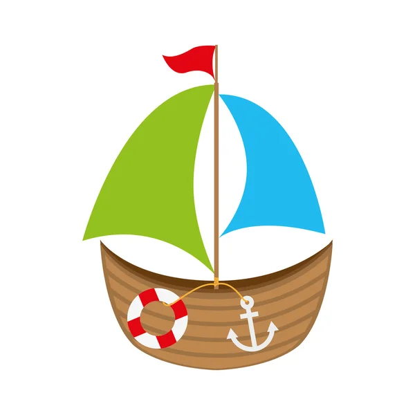 Barco barco juguete niños — Vector de stock