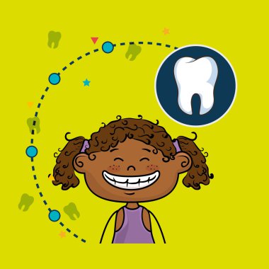 Gülümseyen siyah kız, diş bakımı, beyaz diş